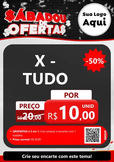 Modelo de Cartaz para Cartaz A4 Vertical com o tema Sabadou de Ofertas para Hamburgueria