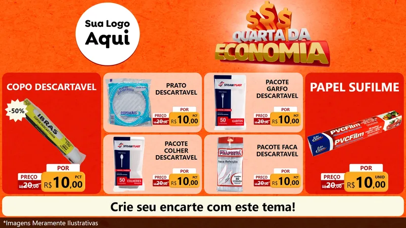 Modelo de TV para TV Horizontal com o tema Quarta da Economia para Embalagens
