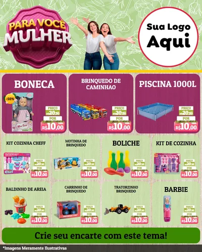 Modelo de Rede Social para Feed Instagram com o tema Para Você Mulher para Brinquedos