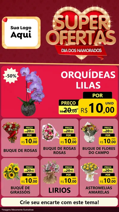 Modelo de Rede Social para Stories com o tema Dia dos Namorados para Floricultura e jardim