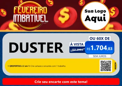 Modelo de Cartaz para Cartaz A4 Horizontal com o tema Fevereiro Imbatível para Concessionaria de Carros