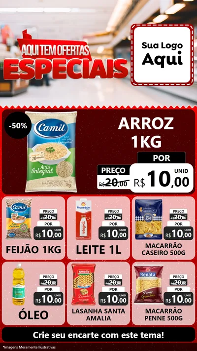 Modelo de Rede Social para Stories com o tema Aqui Tem Ofertas Especiais para Supermercado