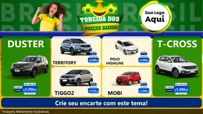 Modelo de TV para TV Horizontal com o tema Torcida dos Preços Baixos - Copa para Concessionaria de Carros