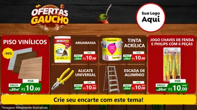 Modelo de TV para TV Horizontal com o tema Ofertas Dia do Gaúcho para Material para Construção