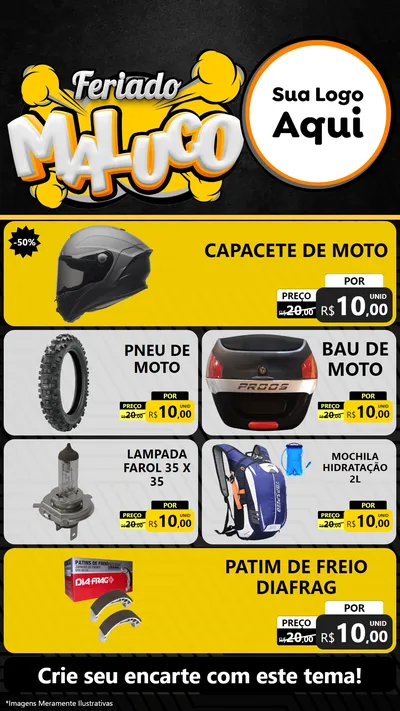 Modelo de TV para TV Vertical com o tema Feriado Maluco para Moto peças