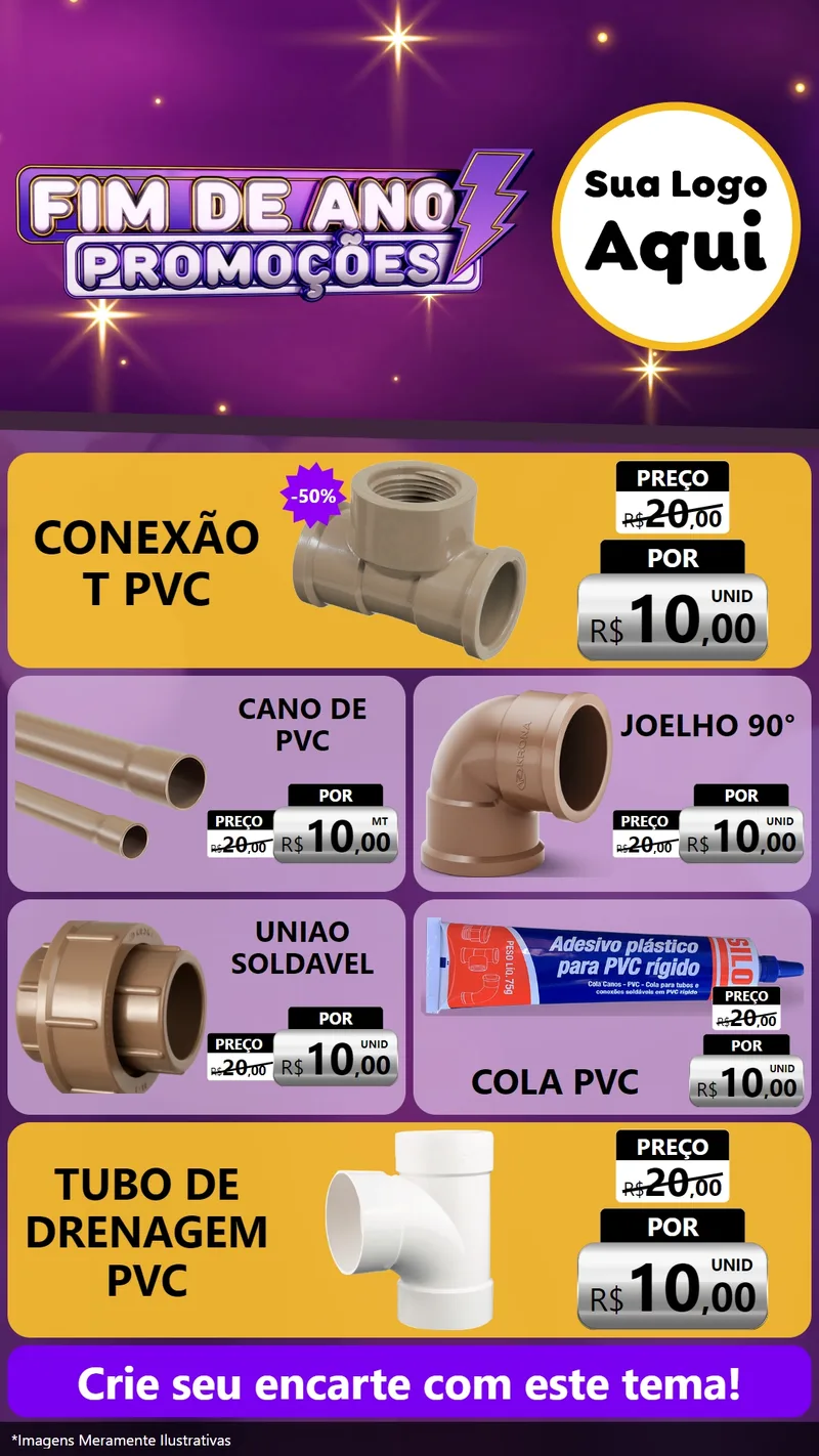 Modelo de TV para TV Vertical com o tema Fim de Ano Promoções para Tubos e conexões