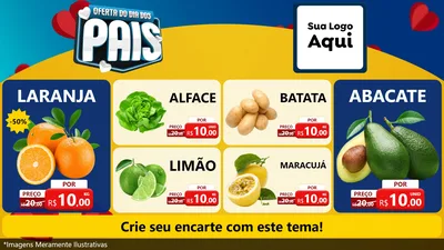 Modelo de TV para TV Horizontal com o tema Oferta Do Dia Dos Pais para Hortifrúti