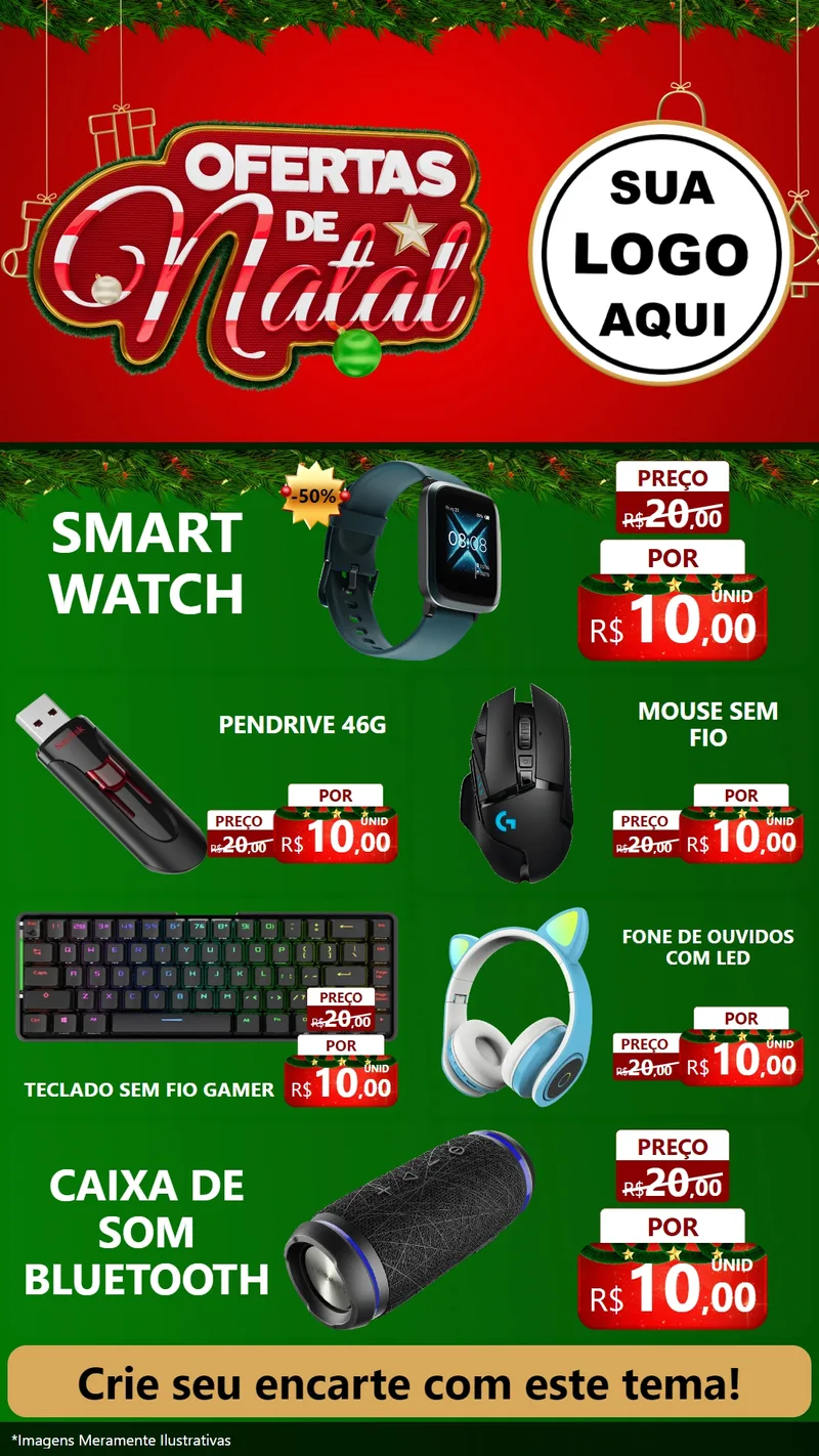 Modelo de TV para TV Vertical com o tema Ofertas de Natal para Informática