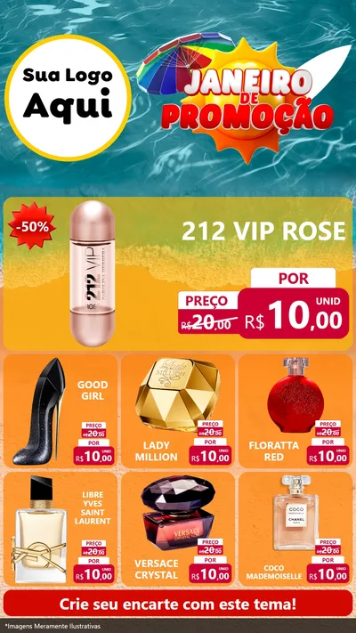 Modelo de Rede Social para Stories com o tema Janeiro de Promoção para Perfumes