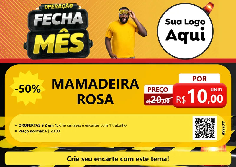 Modelo de Cartaz para Cartaz A4 Horizontal com o tema Operação Fecha Mês para Bebês