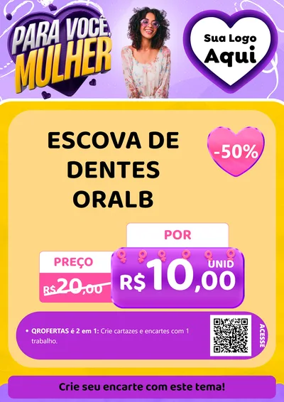 Modelo de Cartaz para Cartaz A4 Vertical com o tema Para Você, Mulher para Higiene Pessoal