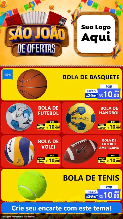 Modelo de TV para TV Vertical com o tema São João de Ofertas para Artigos Esportivos