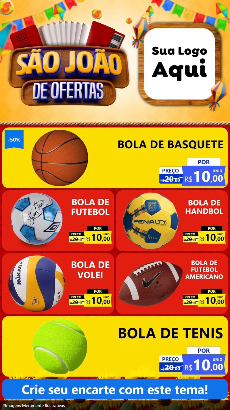 Modelo de TV para TV Vertical com o tema São João de Ofertas para Artigos Esportivos