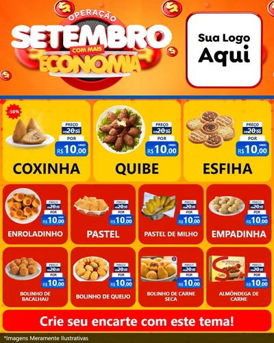 Modelo de Rede Social para Feed Instagram com o tema Operação Setembro Com Muita Economia para Salgadaria