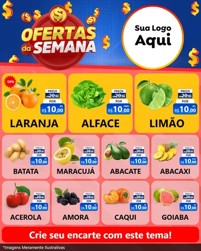 Modelo de Rede Social para Feed Instagram com o tema Ofertas Da Semana para Hortifrúti