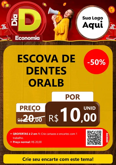 Modelo de Cartaz para Cartaz A4 Vertical com o tema Dia D Economia para Higiene Pessoal