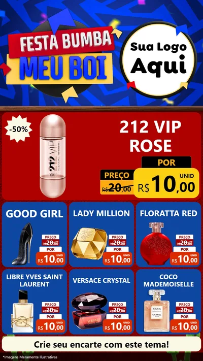 Modelo de Rede Social para Stories com o tema Festa Bumba meu Boi para Perfumes