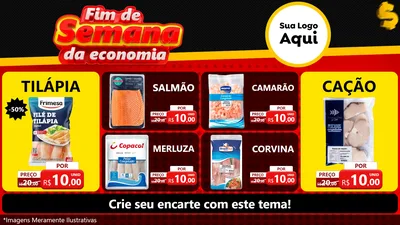 Modelo de TV para TV Horizontal com o tema Fim de Semana da Economia para Peixaria