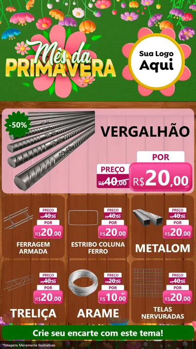 Modelo de Rede Social para Stories com o tema Mês da Primavera para Ferragens