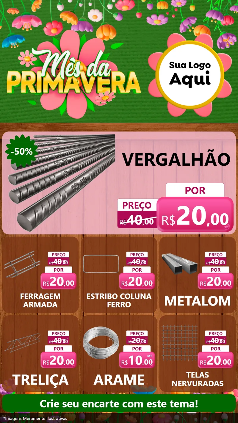 Modelo de Rede Social para Stories com o tema Mês da Primavera para Ferragens