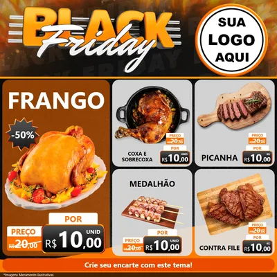 Modelo de Rede Social para Feed Facebook com o tema Black Friday para Assados