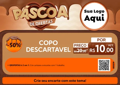 Modelo de Cartaz para Cartaz A4 Horizontal com o tema Páscoa de Ofertas para Embalagens
