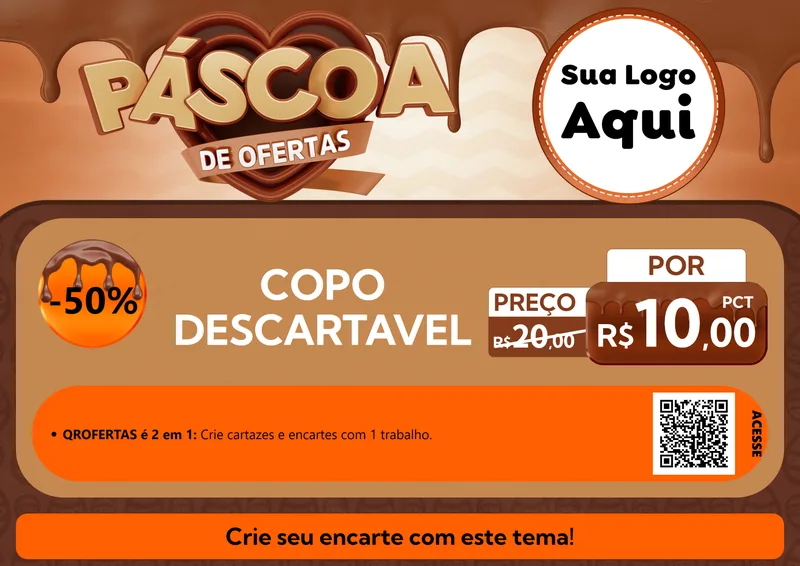 Modelo de Cartaz para Cartaz A4 Horizontal com o tema Páscoa de Ofertas para Embalagens