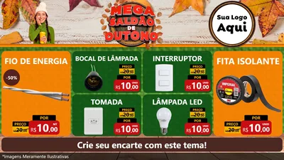 Modelo de TV para TV Horizontal com o tema Mega Saldão de Outono para Materiais Elétricos