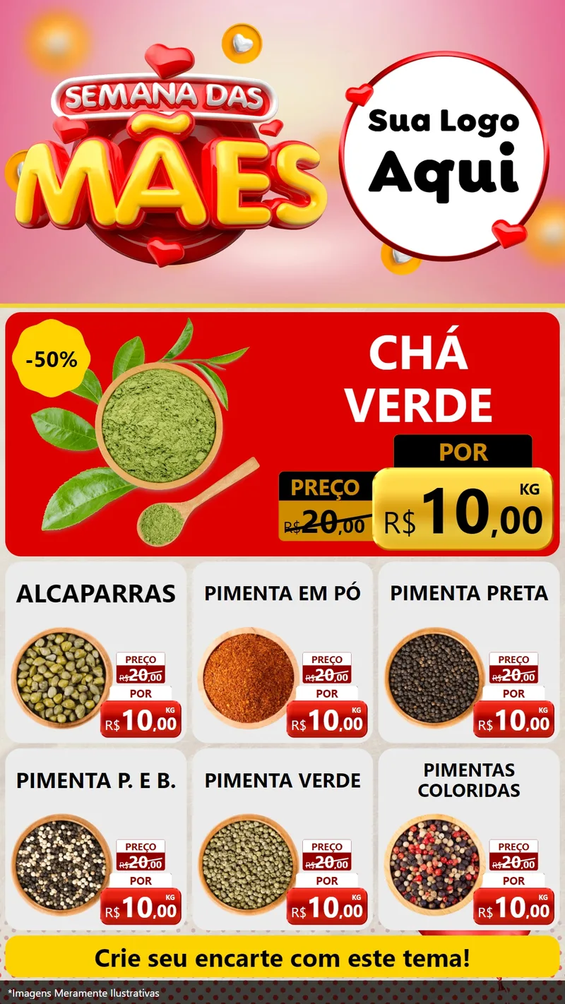 Modelo de Rede Social para Stories com o tema Semana das Mães para Produtos Naturais