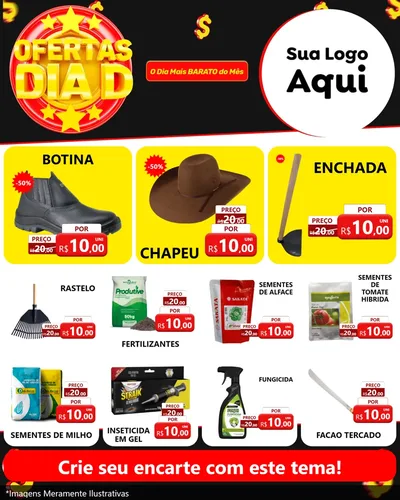 Modelo de Rede Social para Feed Instagram com o tema Dia D para Agropecuária