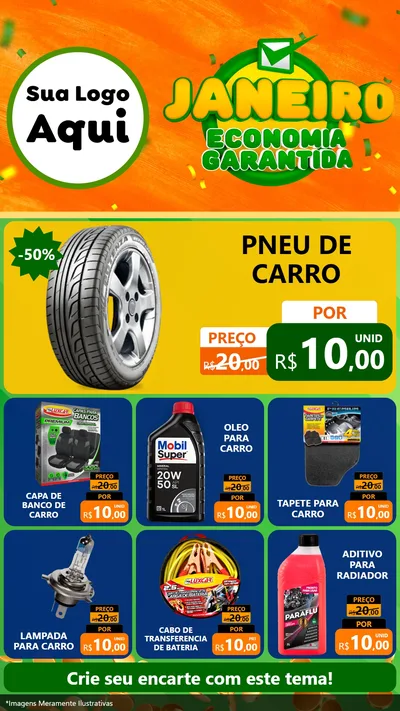 Modelo de Rede Social para Stories com o tema Janeiro - Economia Garantida para Auto peças