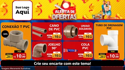 Modelo de TV para TV Horizontal com o tema Alerta de Ofertas para Tubos e conexões