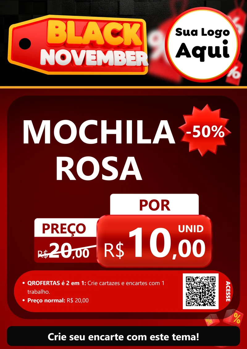 Modelo de Cartaz para Cartaz A4 Vertical com o tema Black November para Papelaria