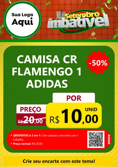Modelo de Cartaz para Cartaz A4 Vertical com o tema Setembro Imbatível para Roupas e acessórios