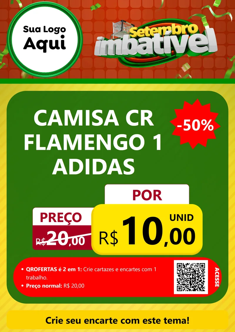 Modelo de Cartaz para Cartaz A4 Vertical com o tema Setembro Imbatível para Roupas e acessórios