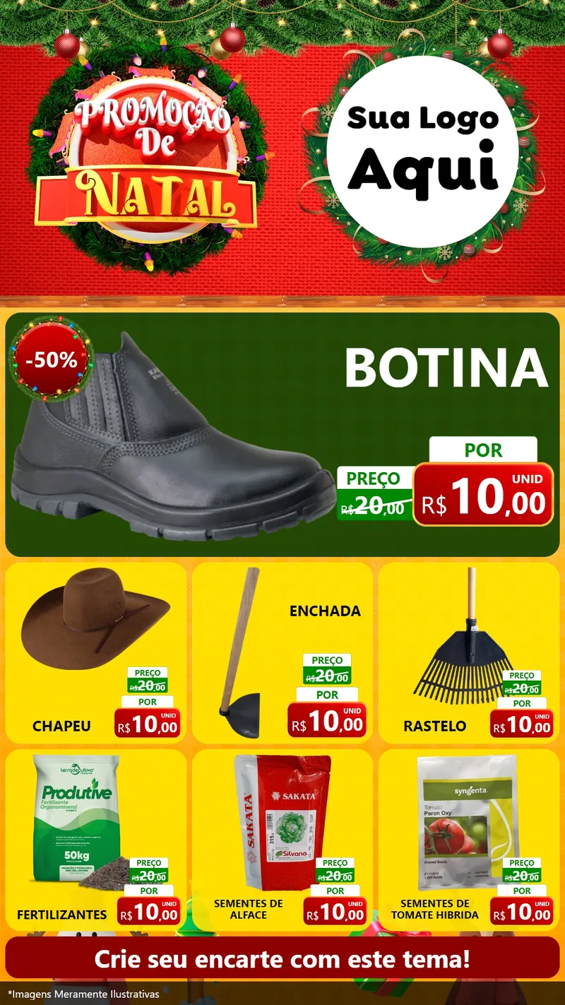 Modelo de Rede Social para Stories com o tema Promoção de Natal para Agropecuária