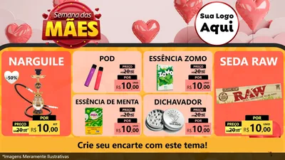 Modelo de TV para TV Horizontal com o tema Semana das Mães para Tabacaria
