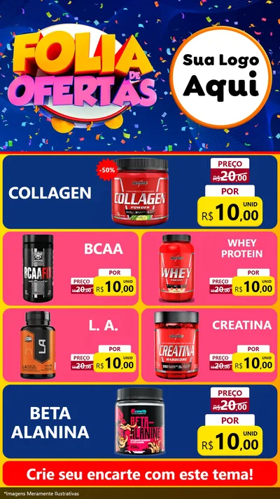 Modelo de TV para TV Vertical com o tema Folia de Ofertas para Suplementos alimentares