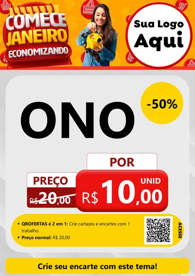 Modelo de Cartaz para Cartaz A4 Vertical com o tema Comece Janeiro Economizando para Óticas