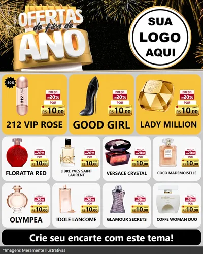 Modelo de Rede Social para Feed Instagram com o tema Ofertas de Fim de Ano para Perfumes