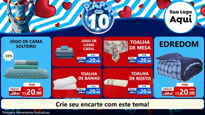 Modelo de TV para TV Horizontal com o tema Papai Nota 10 para Cama, Mesa e Banho