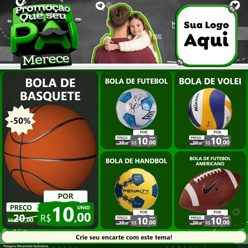 Modelo de Rede Social para Feed Facebook com o tema Promoção Que seu Pai Merece para Artigos Esportivos