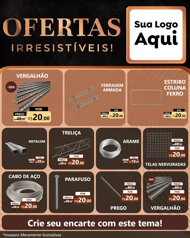Modelo de Rede Social para Feed Instagram com o tema Ofertas Irresistíveis! para Ferragens