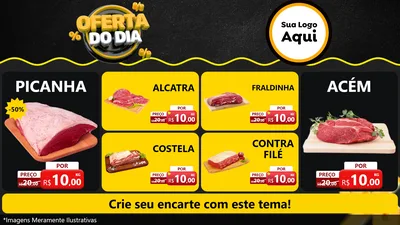 Modelo de TV para TV Horizontal com o tema Oferta Do Dia para Açougue