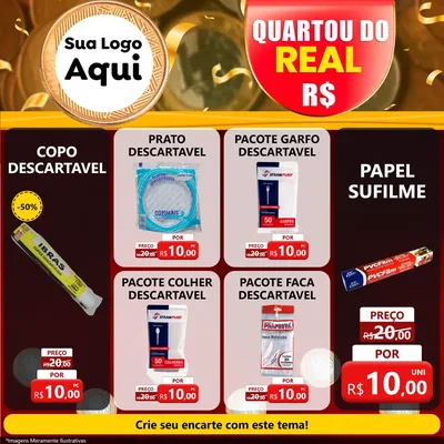Modelo de Rede Social para Feed Facebook com o tema Quartou do Real para Embalagens