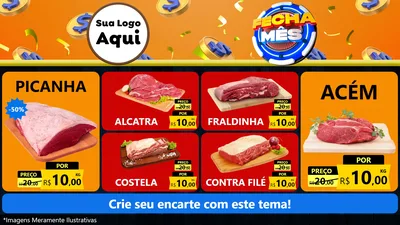 Modelo de TV para TV Horizontal com o tema Fecha Mês para Açougue