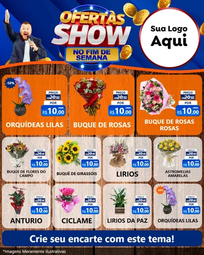 Modelo de Rede Social para Feed Instagram com o tema Ofertas Show No Fim De Semana para Floricultura e jardim