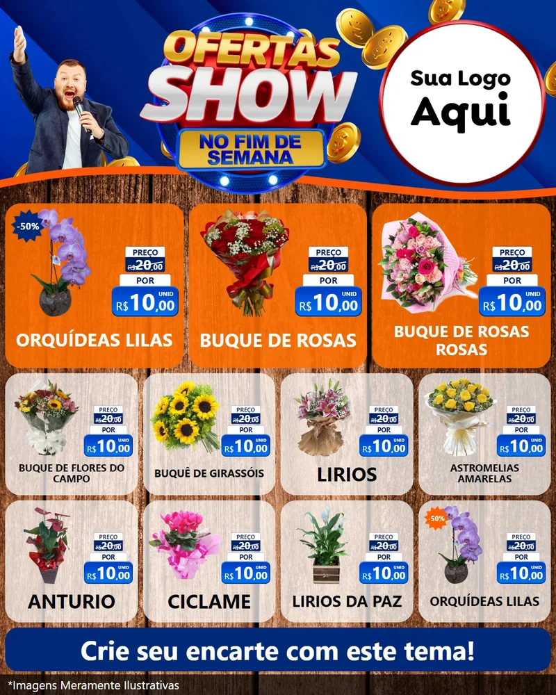 Modelo de Rede Social para Feed Instagram com o tema Ofertas Show No Fim De Semana para Floricultura e jardim