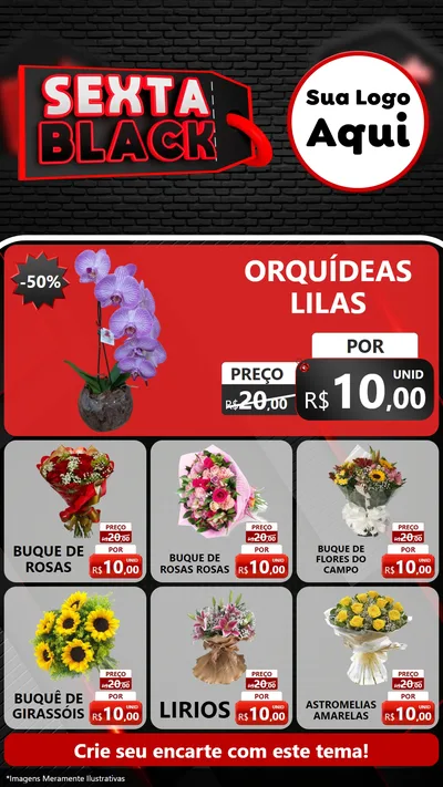 Modelo de Rede Social para Stories com o tema Sexta Black para Floricultura e jardim