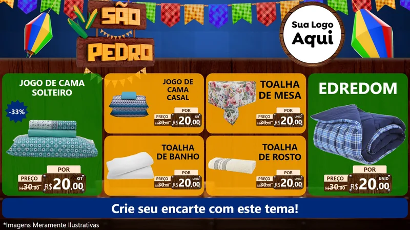 Modelo de TV para TV Horizontal com o tema São Pedro para Cama, Mesa e Banho